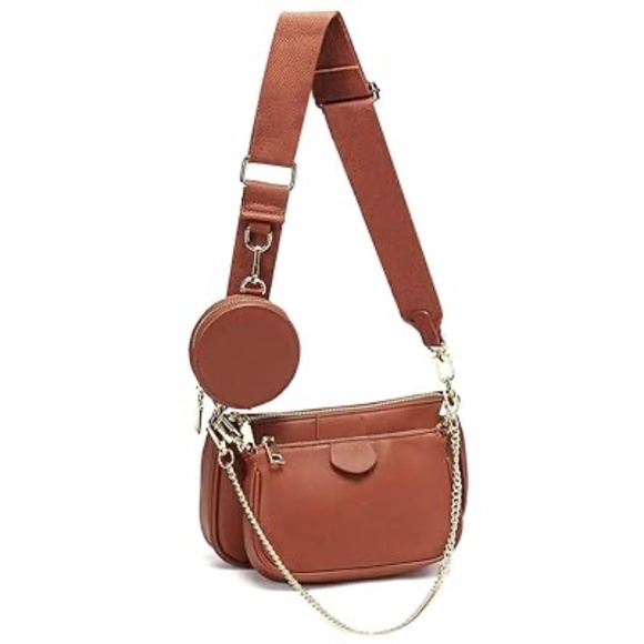 COGNAC CROSSBODY WITH COIN PURSE - Picture 2 of 15